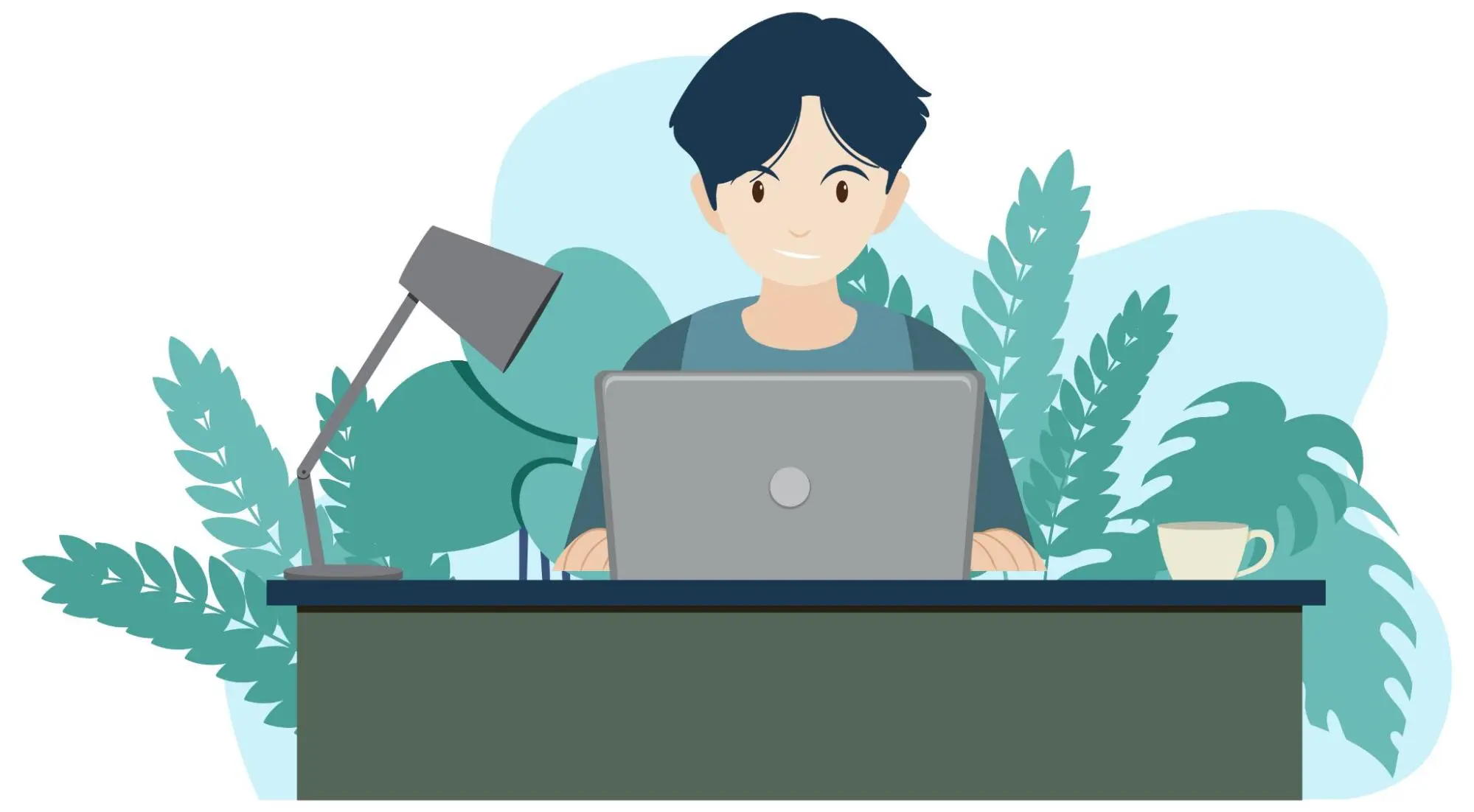 Man working on a computer Man working on a computer